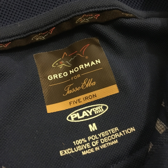 Greg Norman for Tasso Elba, Blue Striped Golf Polo - Picture 2 of 3